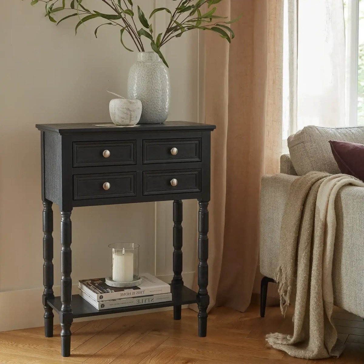 Contour Collection 4 Drawer Side Table - Price Crash Furniture