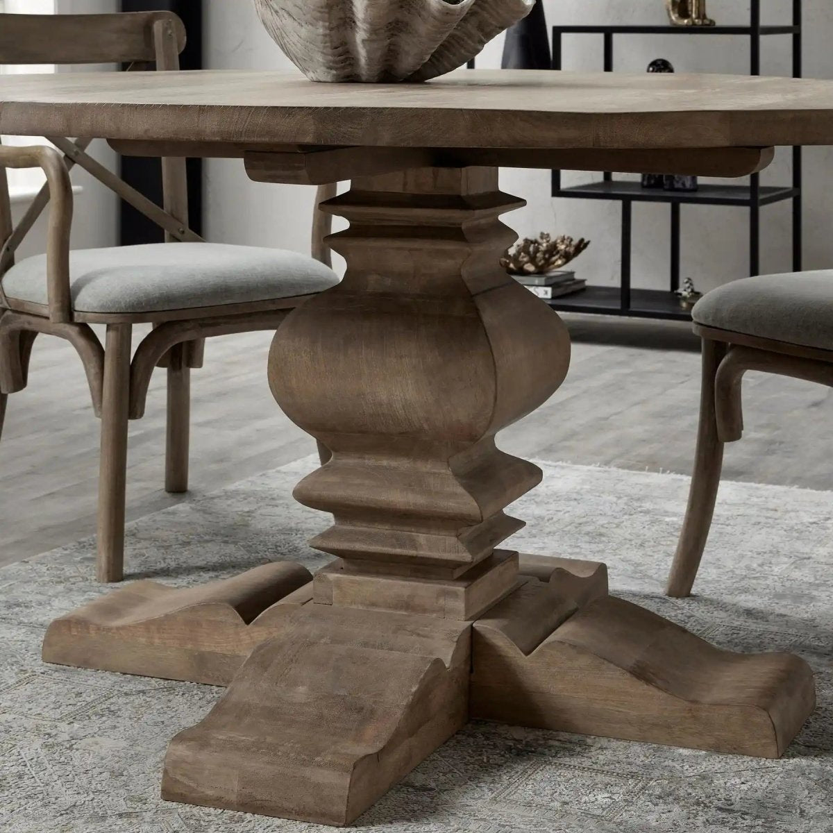 Copgrove Collection 150cm Round Pedestal Dining Table - Price Crash Furniture