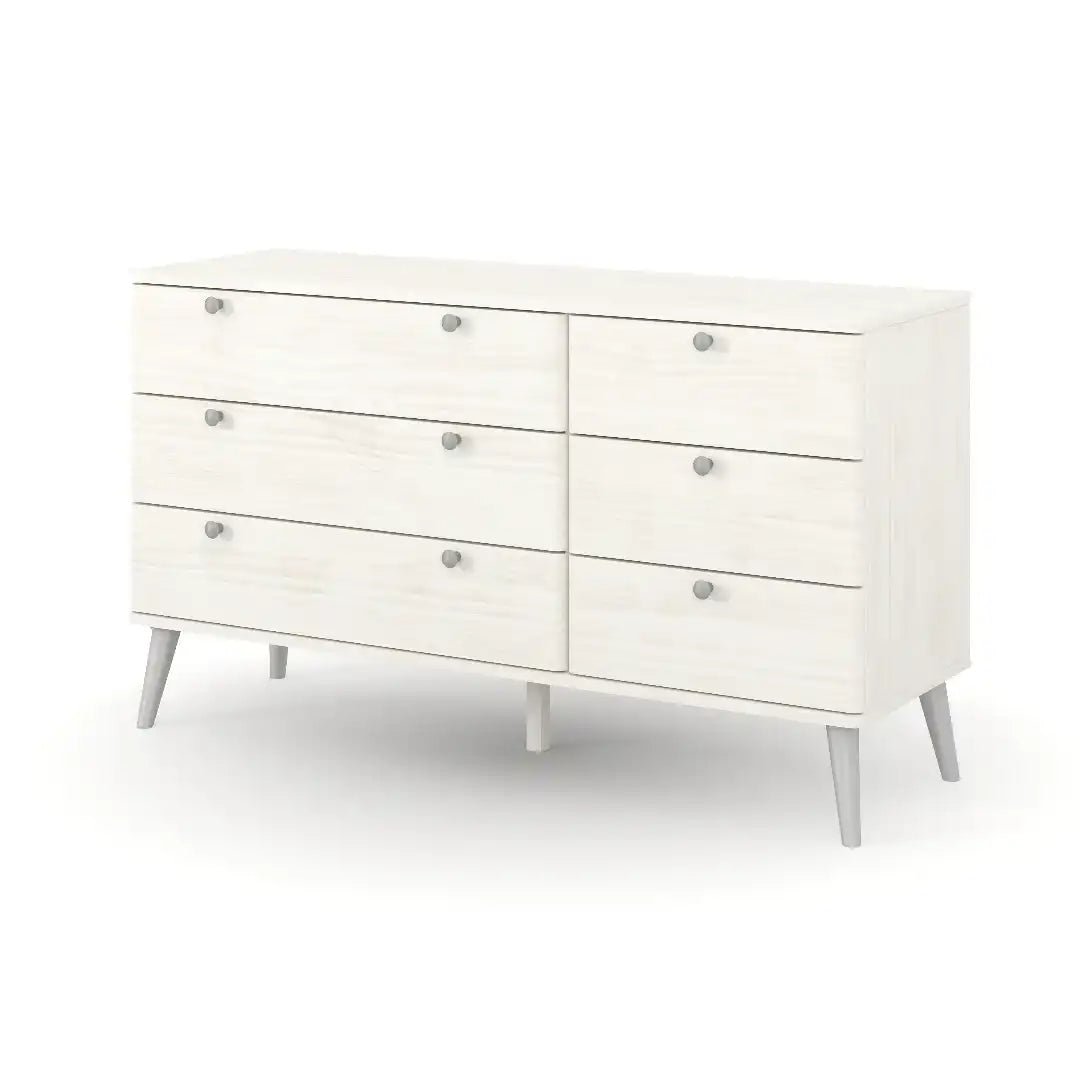 Core Augusta Curve 3+3 drawer wide chest - Price Crash Furniture