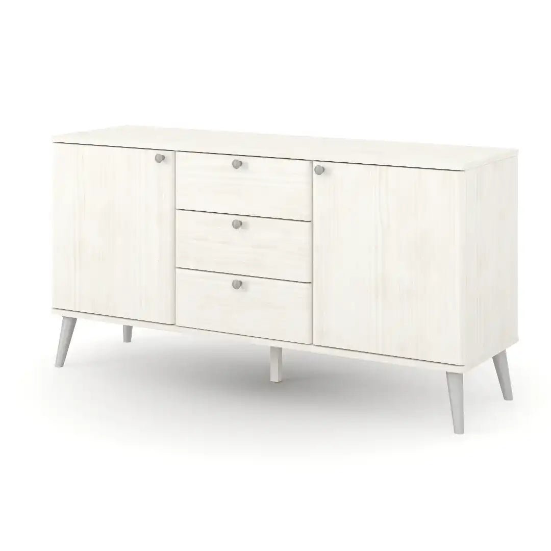 Core Augusta Curve medium sideboard with 2 doors, 3 drawers - Price Crash Furniture