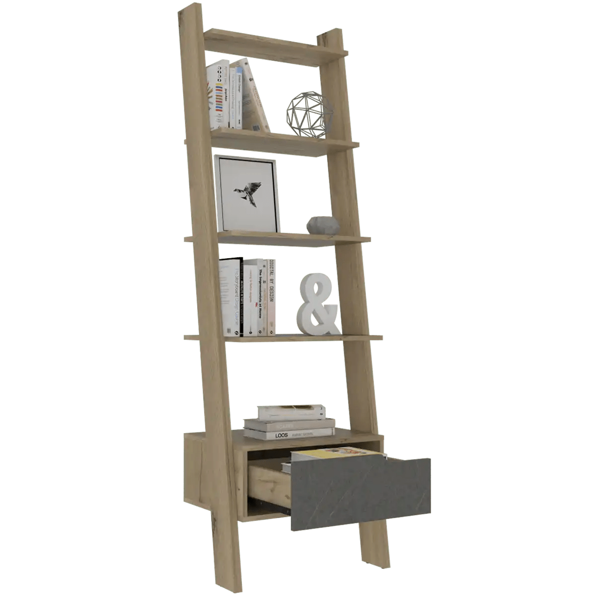 Core Manhattan Bleached Pine Ladder Bookcase - Price Crash Furniture