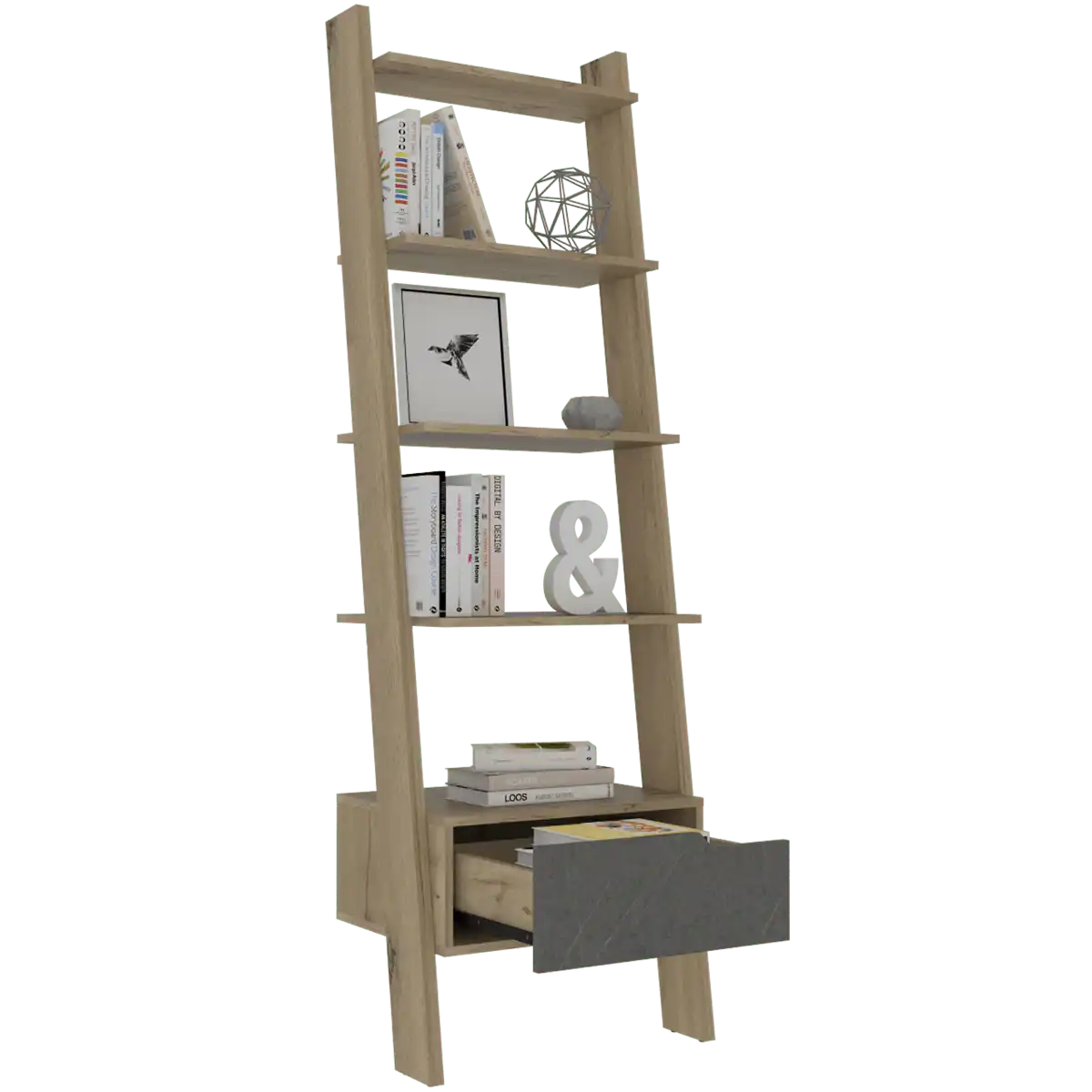 Core Manhattan Bleached Pine Ladder Bookcase - Price Crash Furniture
