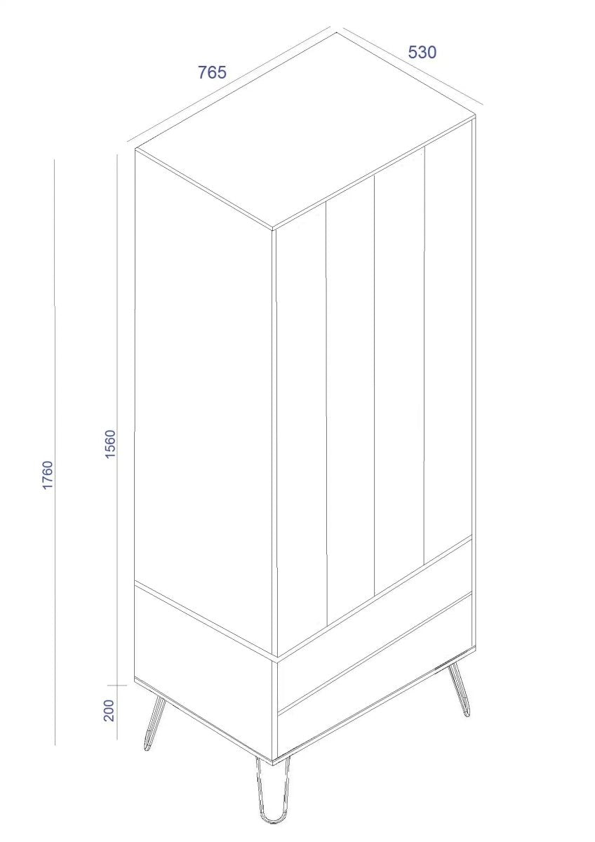Core Products Augusta 2 Door 2 Drawer Tall Wardrobe in Pine - Price Crash Furniture