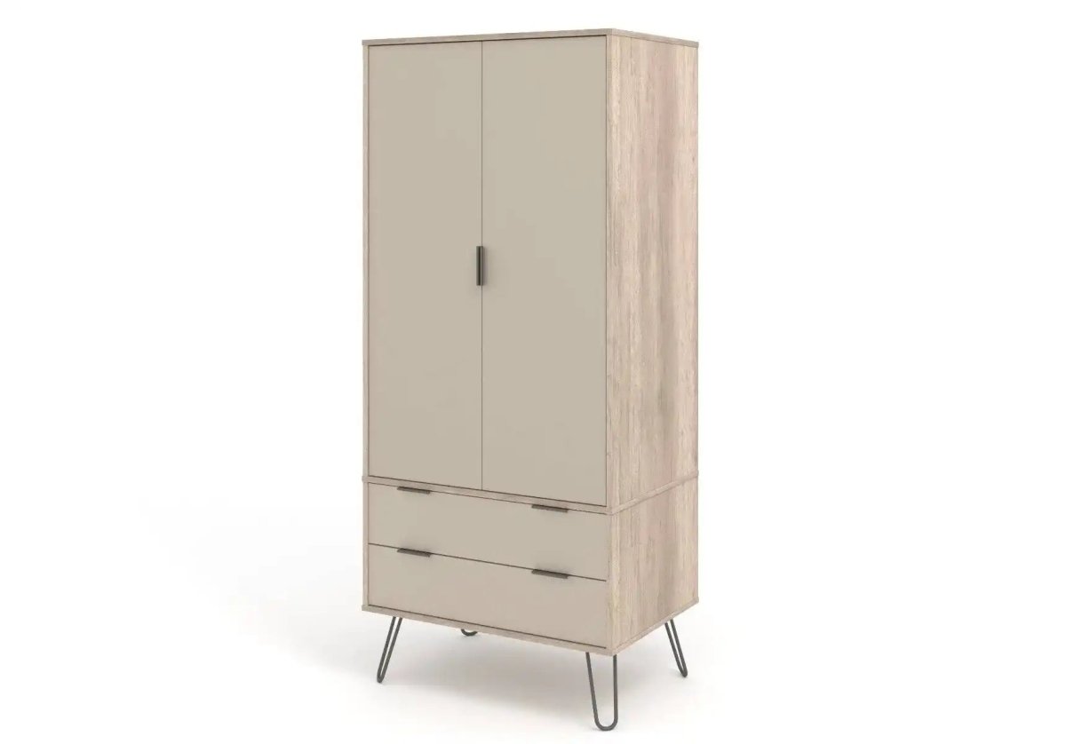 Core Products Augusta 2 Door & 2 Drawer Wardrobe in Driftwood & Calico - Price Crash Furniture