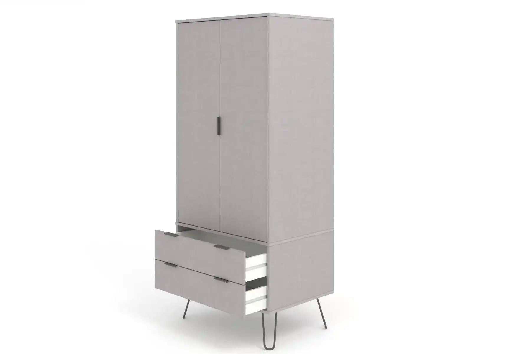 Core Products Augusta 2 Door & 2 Drawer Wardrobe in Grey - Price Crash Furniture