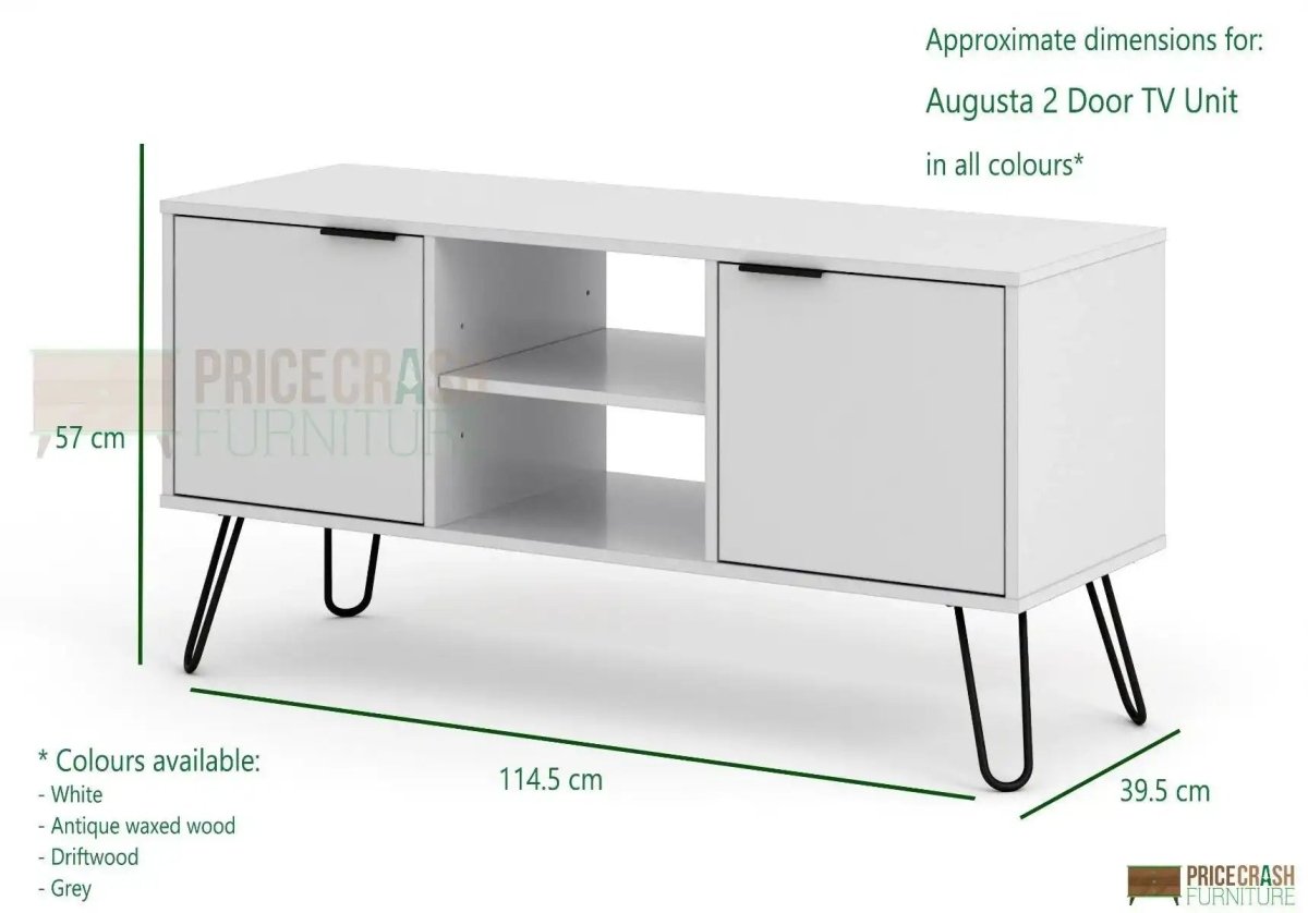 Core Products Augusta 2 Door Flat Screen TV Unit in Grey - Price Crash Furniture