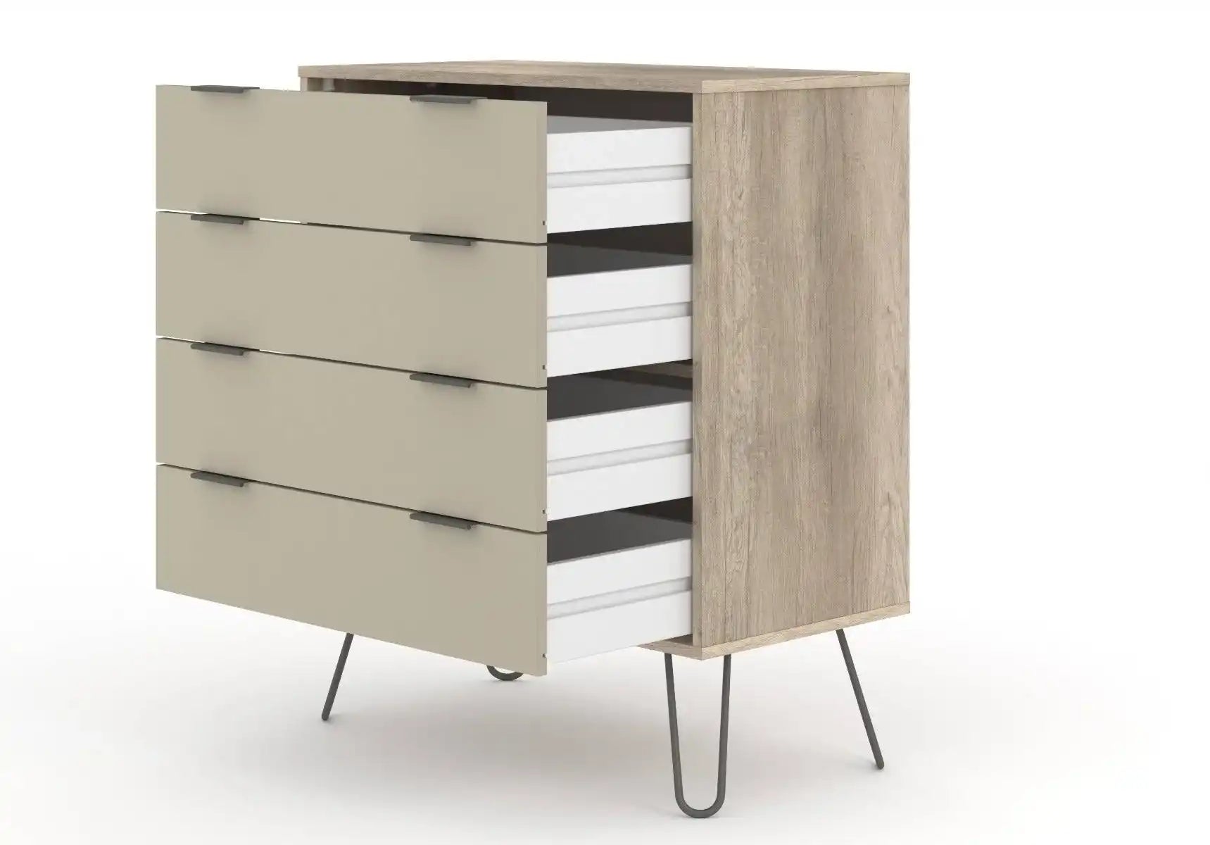 Core Products Augusta 4 Drawer Chest of Drawers in Driftwood & Calico - Price Crash Furniture