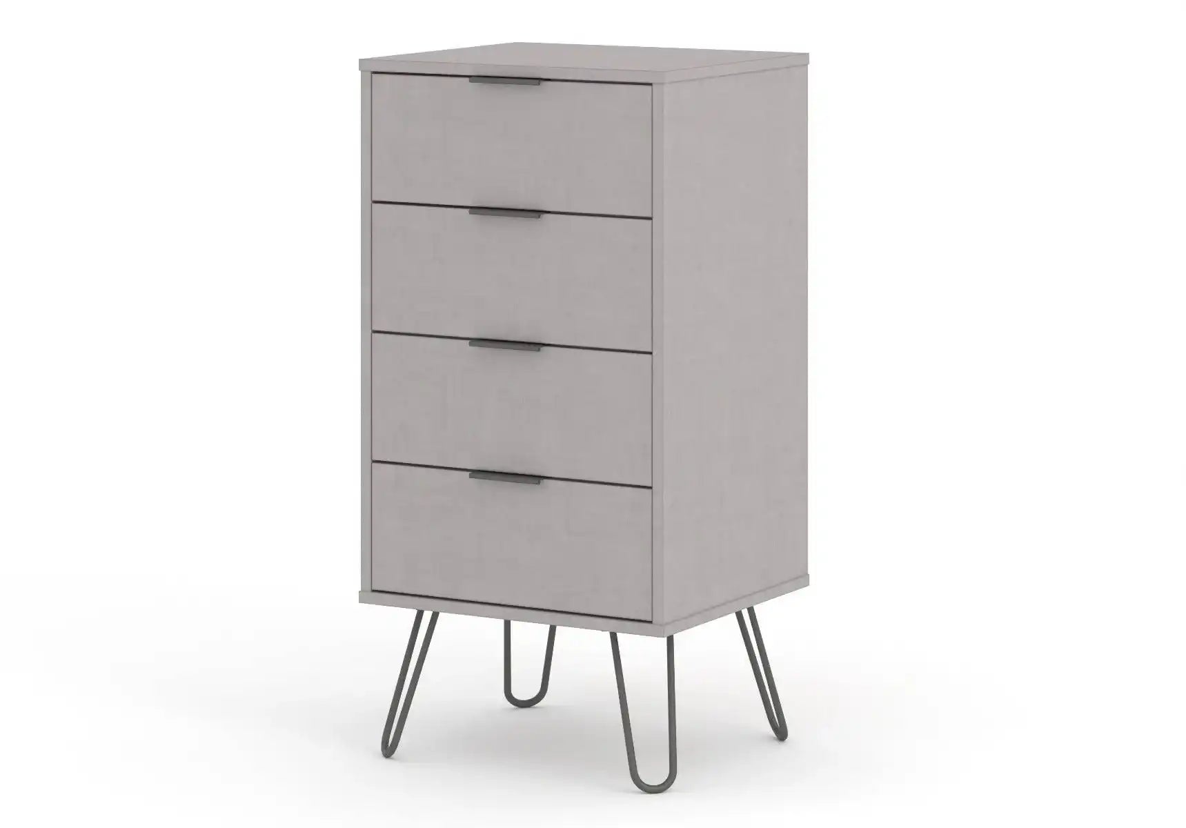 Core Products Augusta 4 Drawer Narrow Chest of Drawers in Grey - Price Crash Furniture
