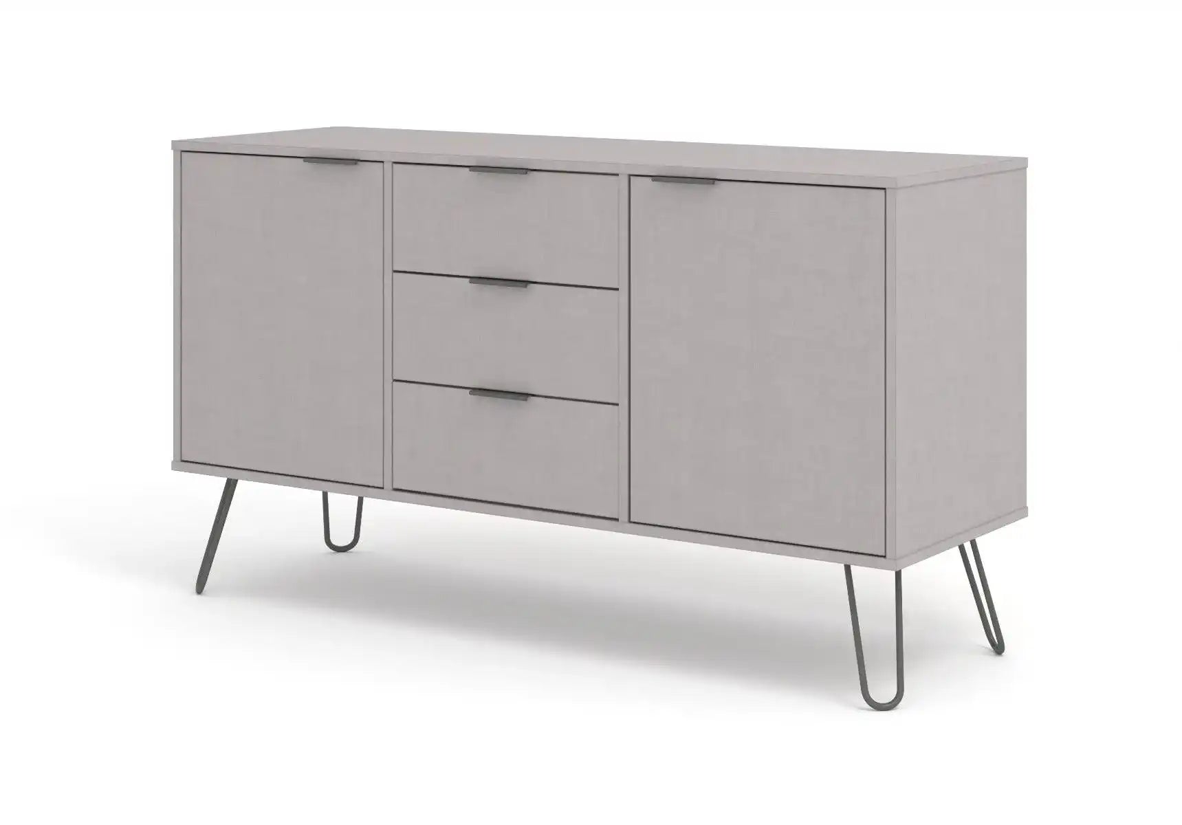 Core Products Augusta Medium Sideboard with 2 Doors & 3 Drawers in Grey - Price Crash Furniture