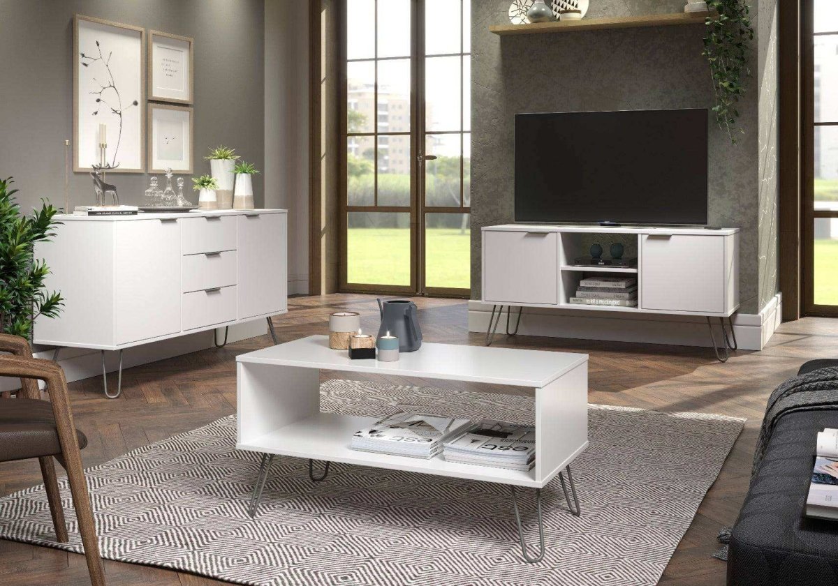 Core Products Augusta Small Sideboard 1 Door 3 Drawer in White - Price Crash Furniture