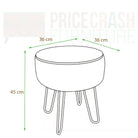 Aspen Grey PU Round Stool With Black Metal Legs - Price Crash Furniture