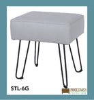Aspen Rectangular Stool PU Grey with Black Metal Legs - Price Crash Furniture