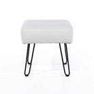 Aspen Rectangular Stool PU Grey with Black Metal Legs - Price Crash Furniture