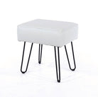 Aspen Rectangular Stool PU Grey with Black Metal Legs - Price Crash Furniture