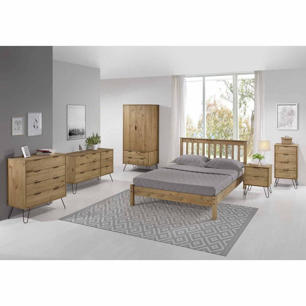 CORE PRODUCTS AUGUSTA LARGE 3+3 WIDE 6 DRAWER CHEST OF DRAWERS IN PINE - Price Crash Furniture