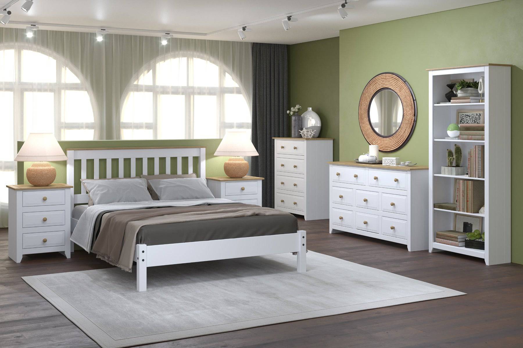 Core Products Capri 2 Drawer Petite Bedside Cabinet White - Price Crash Furniture
