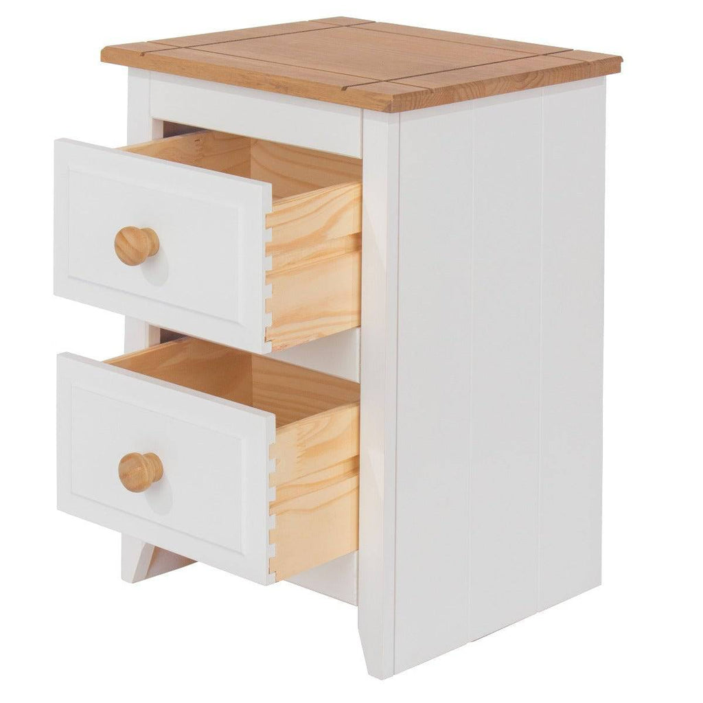 Core Products Capri 2 Drawer Petite Bedside Cabinet White - Price Crash Furniture