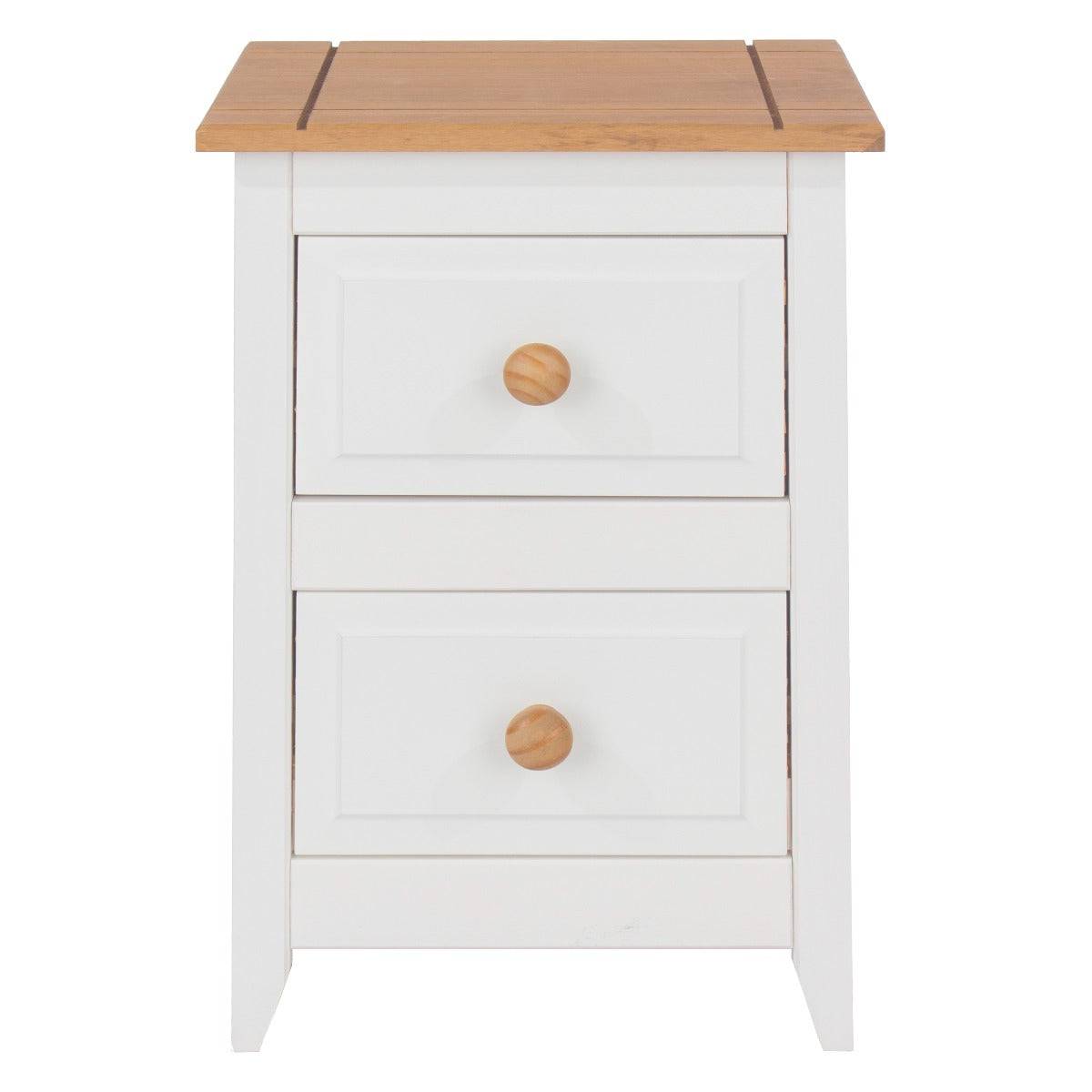 Core Products Capri 2 Drawer Petite Bedside Cabinet White - Price Crash Furniture