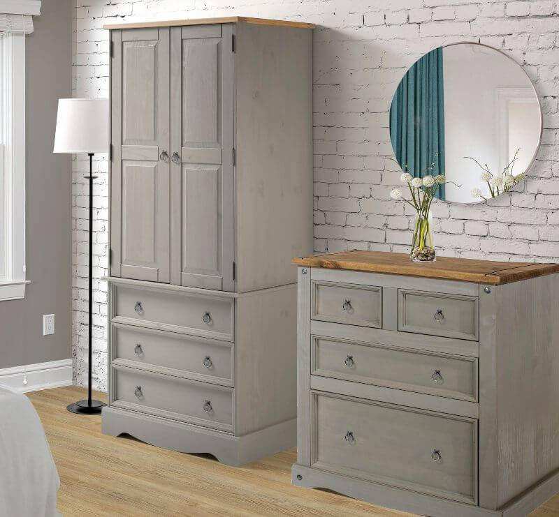 Core Products Corona Grey 2 Door & 3 Drawer Wardrobe - Price Crash Furniture