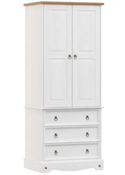 Core Products Corona White 2 Door, 3 Drawer Wardrobe - Price Crash Furniture