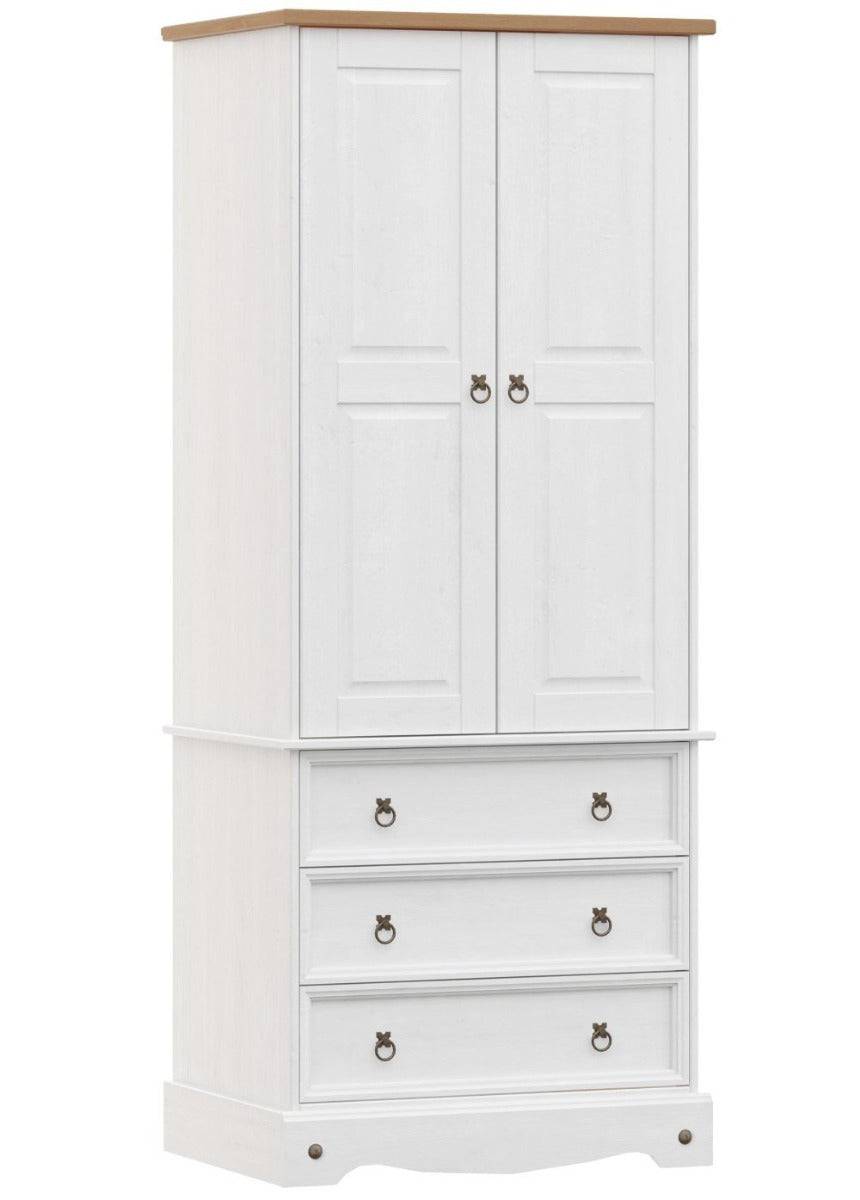 Core Products Corona White 2 Door, 3 Drawer Wardrobe - Price Crash Furniture