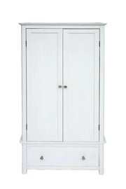 Core Products Nairn / Stirling White Handcrafted 2 Door 1 Drawer Wardrobe - Price Crash Furniture