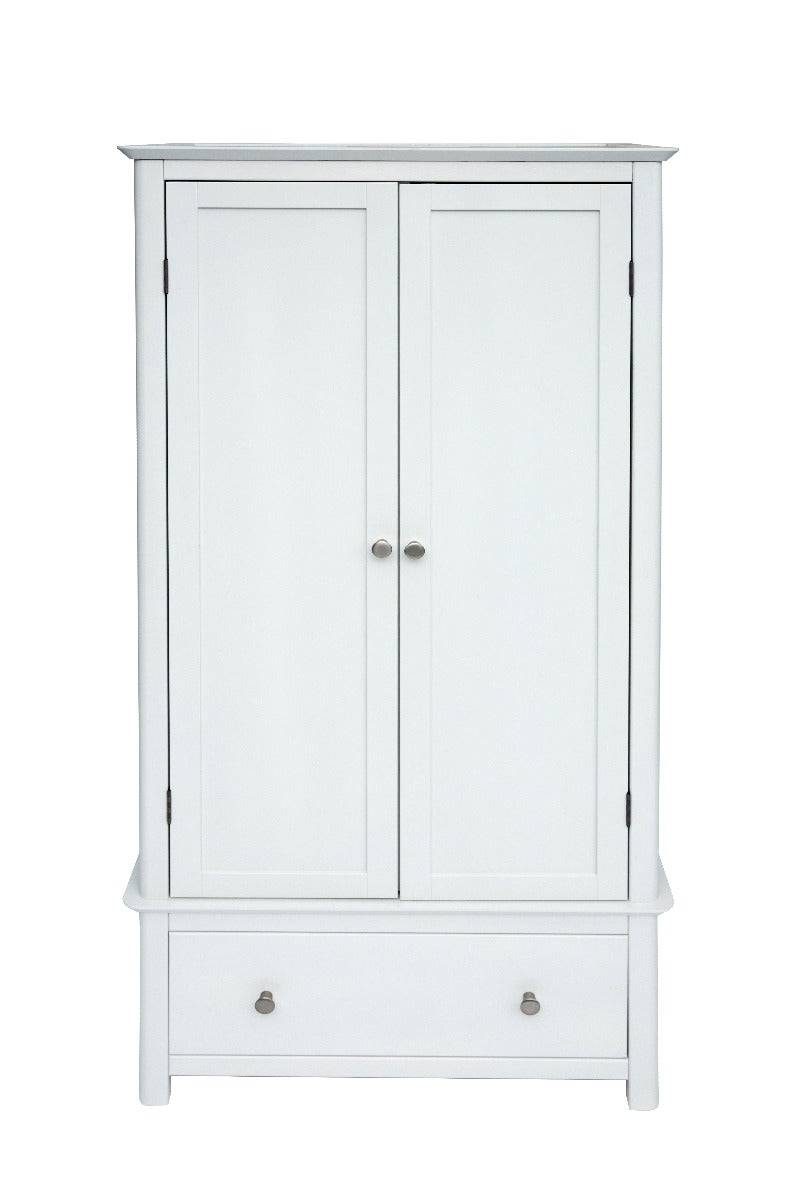 Core Products Nairn / Stirling White Handcrafted 2 Door 1 Drawer Wardrobe - Price Crash Furniture