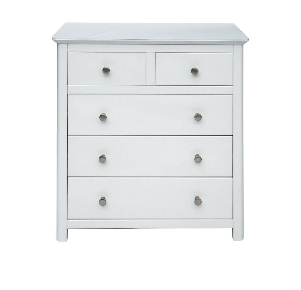 Core Products Nairn White Handcrafted 2+3 Drawer Chest - Price Crash Furniture