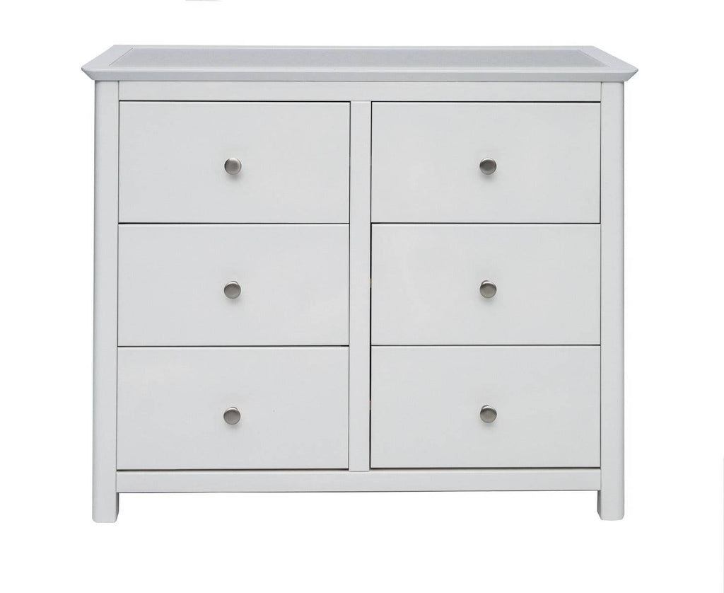 Core Products Stirling White Handcrafted 3+3 Drawer Wide Chest - Price Crash Furniture
