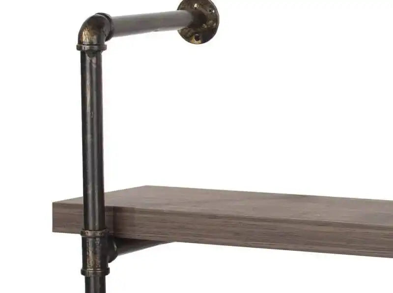 Loft 60cm Double Wall Shelf with Pipe Design Brackets by Core - Price Crash Furniture