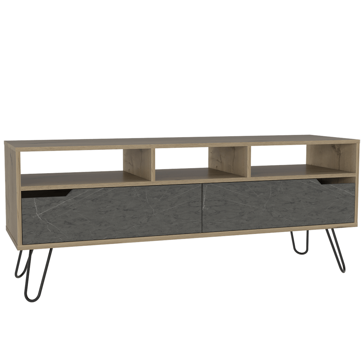 Core Manhattan 2 Drawer Bleached Pine TV Stand - Price Crash Furniture