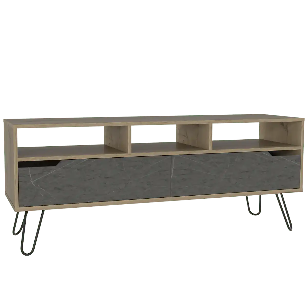 Core Manhattan 2 Drawer Bleached Pine TV Stand - Price Crash Furniture