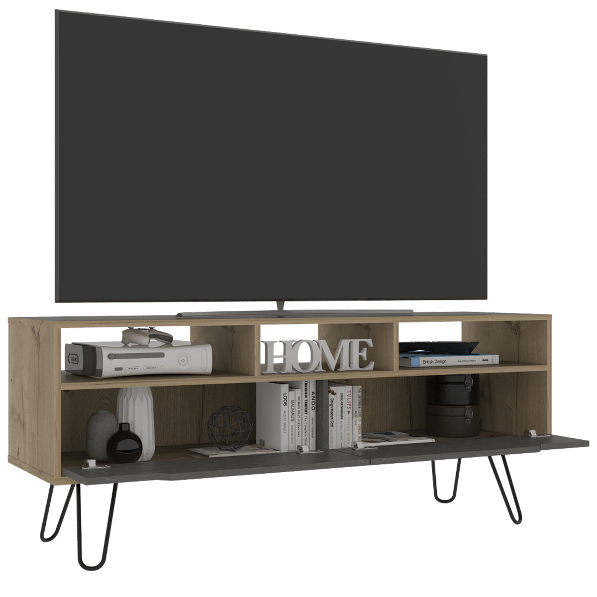 Core Manhattan 2 Drawer Bleached Pine TV Stand - Price Crash Furniture