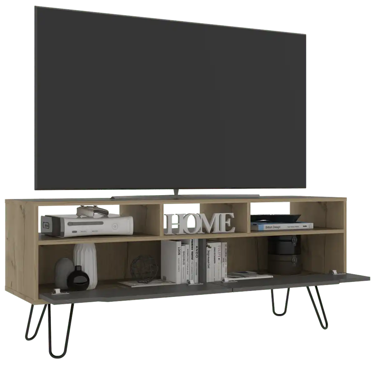 Core Manhattan 2 Drawer Bleached Pine TV Stand - Price Crash Furniture