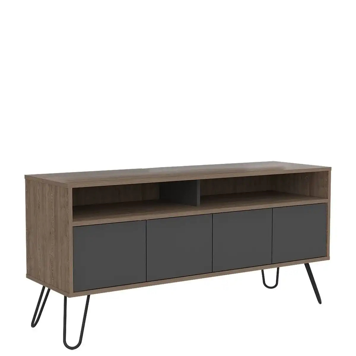 Core Vegas Bleached Oak Effect 4 Door TV Stand - Price Crash Furniture