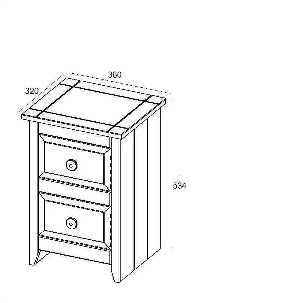 Core Products Capri Carbon 2 drawer petite bedside cabinet - Price Crash Furniture