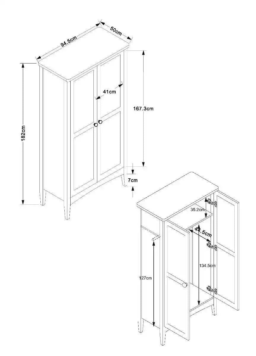 Core Products Como Light Grey 2 door wardrobe - Price Crash Furniture