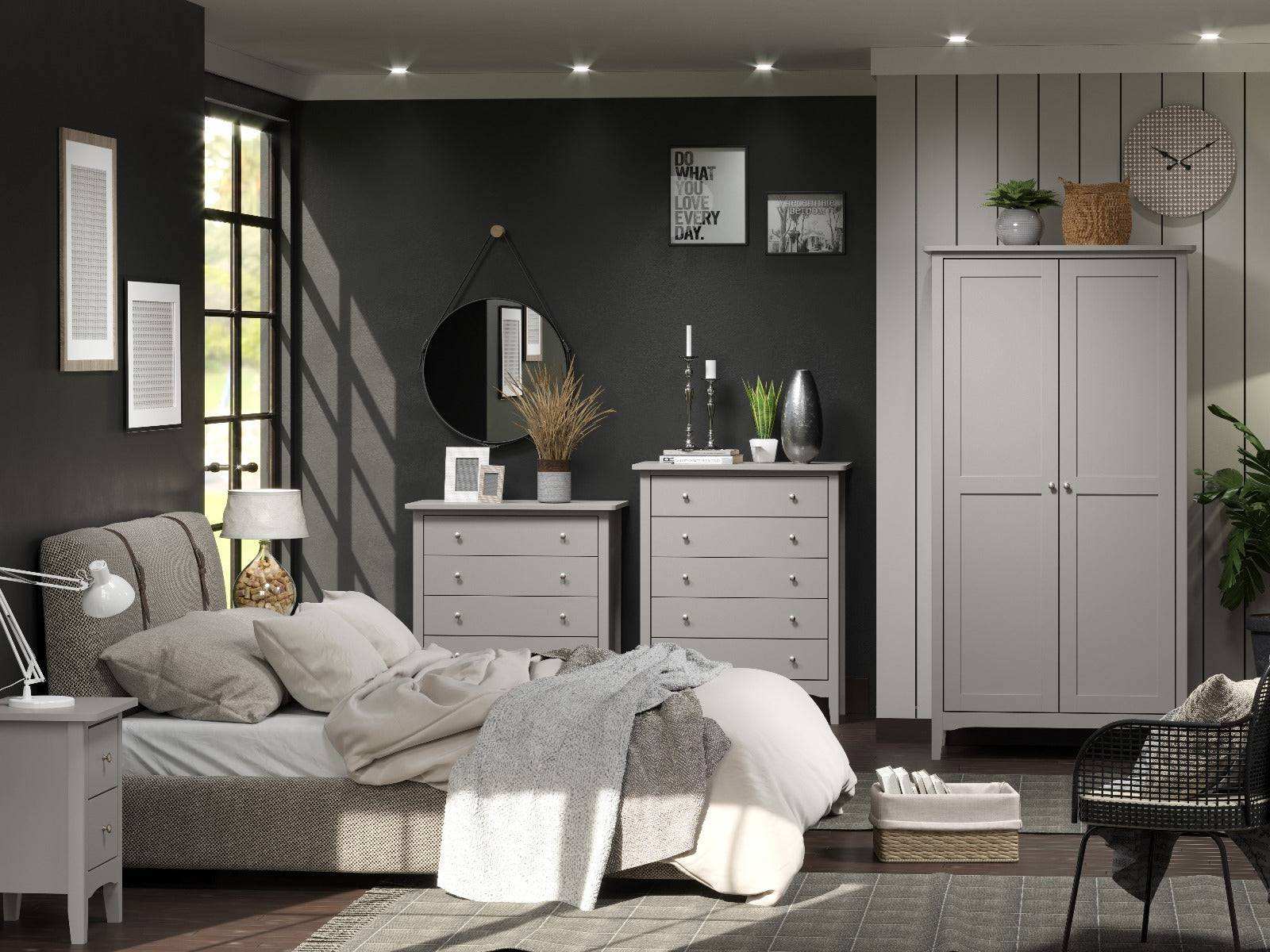 Core Products Como Light Grey 2 drawer beside cabinet - Price Crash Furniture