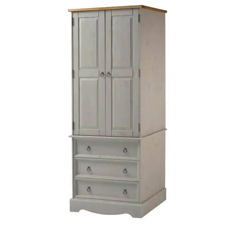 Core Products Corona Grey 2 Door & 3 Drawer Wardrobe - Price Crash Furniture