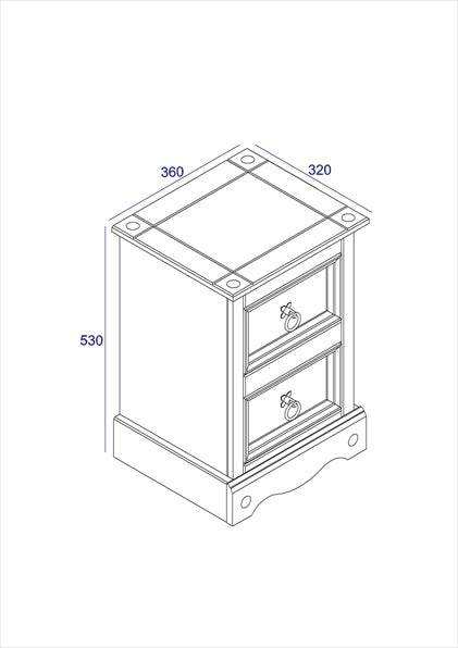 Core Products Corona Grey Petite Bedside Table - Price Crash Furniture