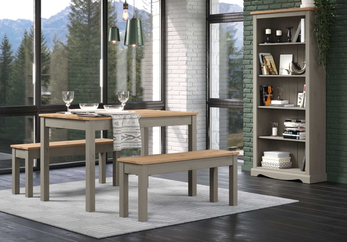 Core Products Corona Grey Washed Linea Bench for 1200mm Table - Price Crash Furniture