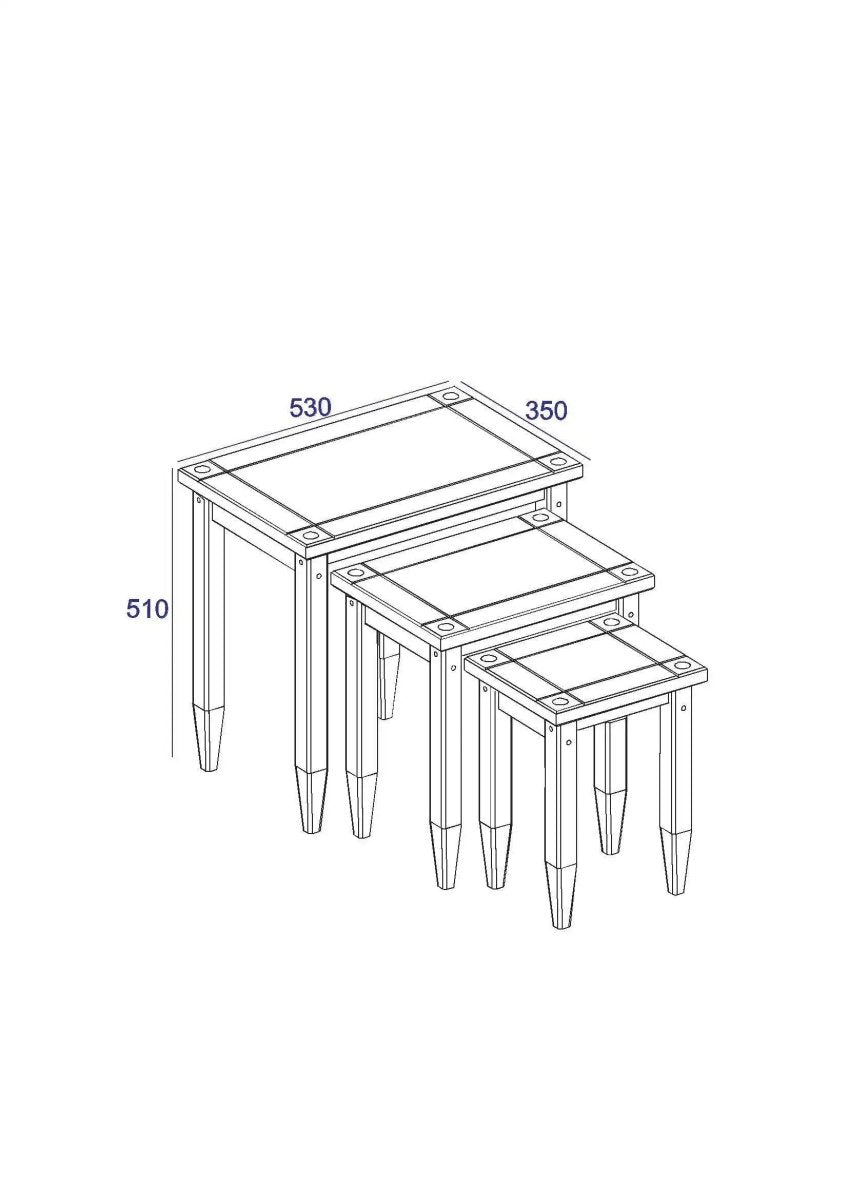 Core Products Corona Grey Washed Nest Of Tables - Price Crash Furniture
