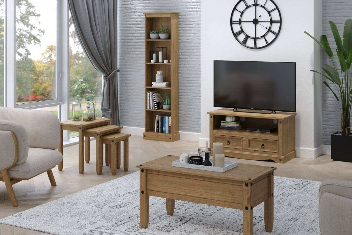 Core Products Corona Pine Tall Narrow Bookcase - Price Crash Furniture