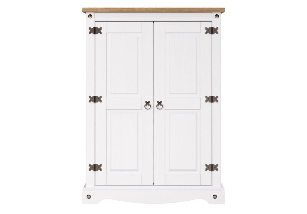Core Products Corona Pine White Washed 2 Door Cupboard Unit - Price Crash Furniture