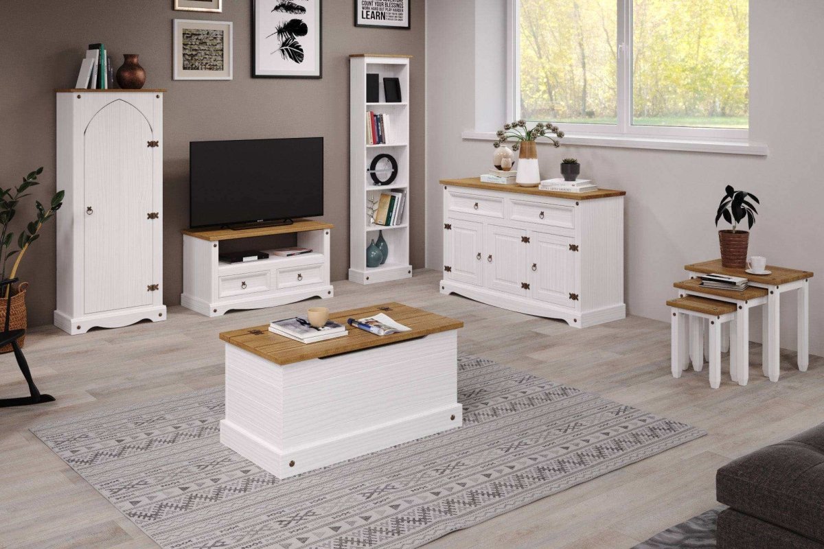 Core Products Corona White Washed Flat Screen TV Unit - Price Crash Furniture