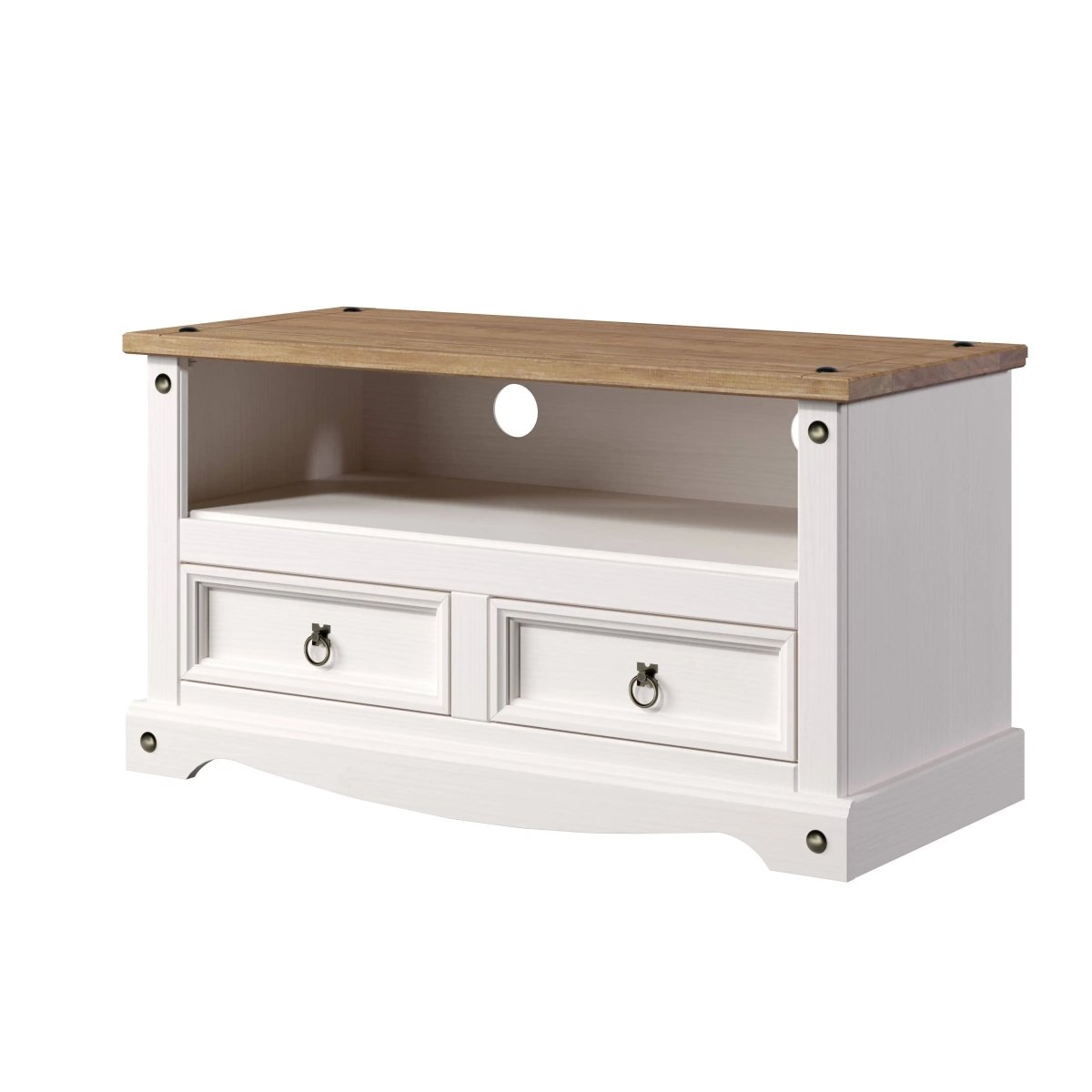 Core Products Corona White Washed Flat Screen TV Unit - Price Crash Furniture
