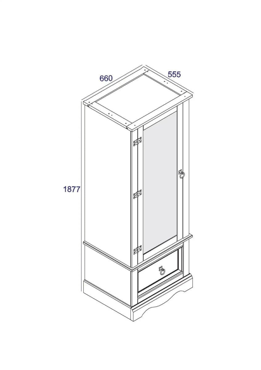 Core Products Corona White Waxed Vestry Cupboard - Price Crash Furniture