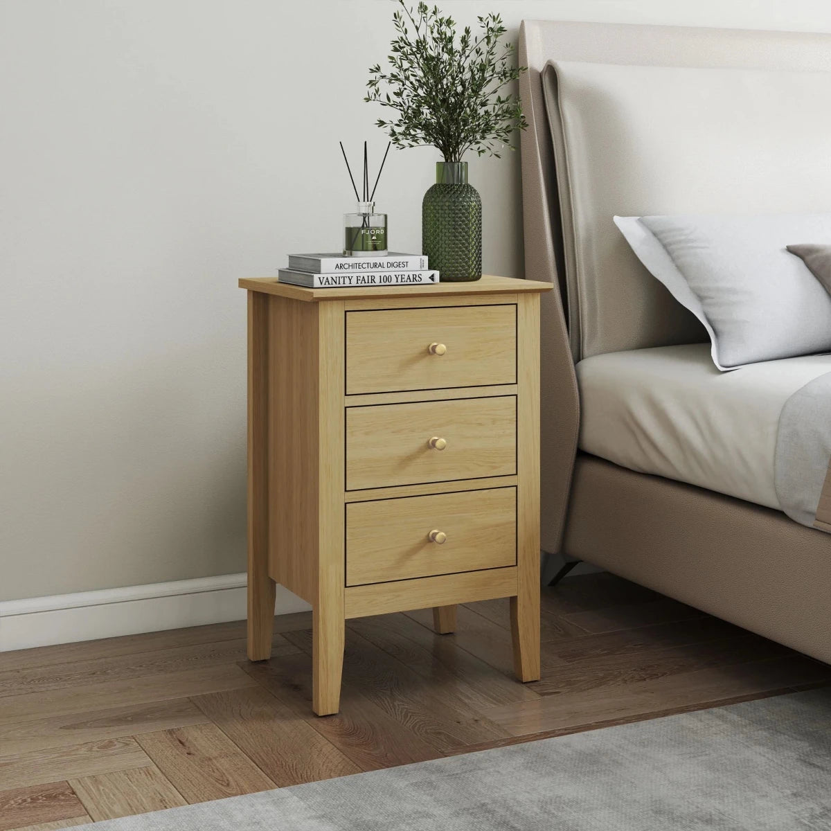 Core Products Henley Home 3 Drawer Bedside Cabinet - Price Crash Furniture