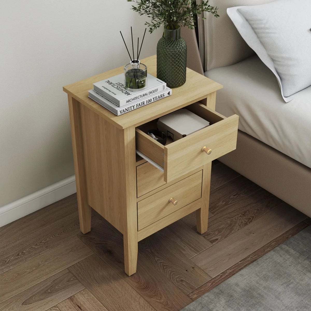Core Products Henley Home 3 Drawer Bedside Cabinet - Price Crash Furniture