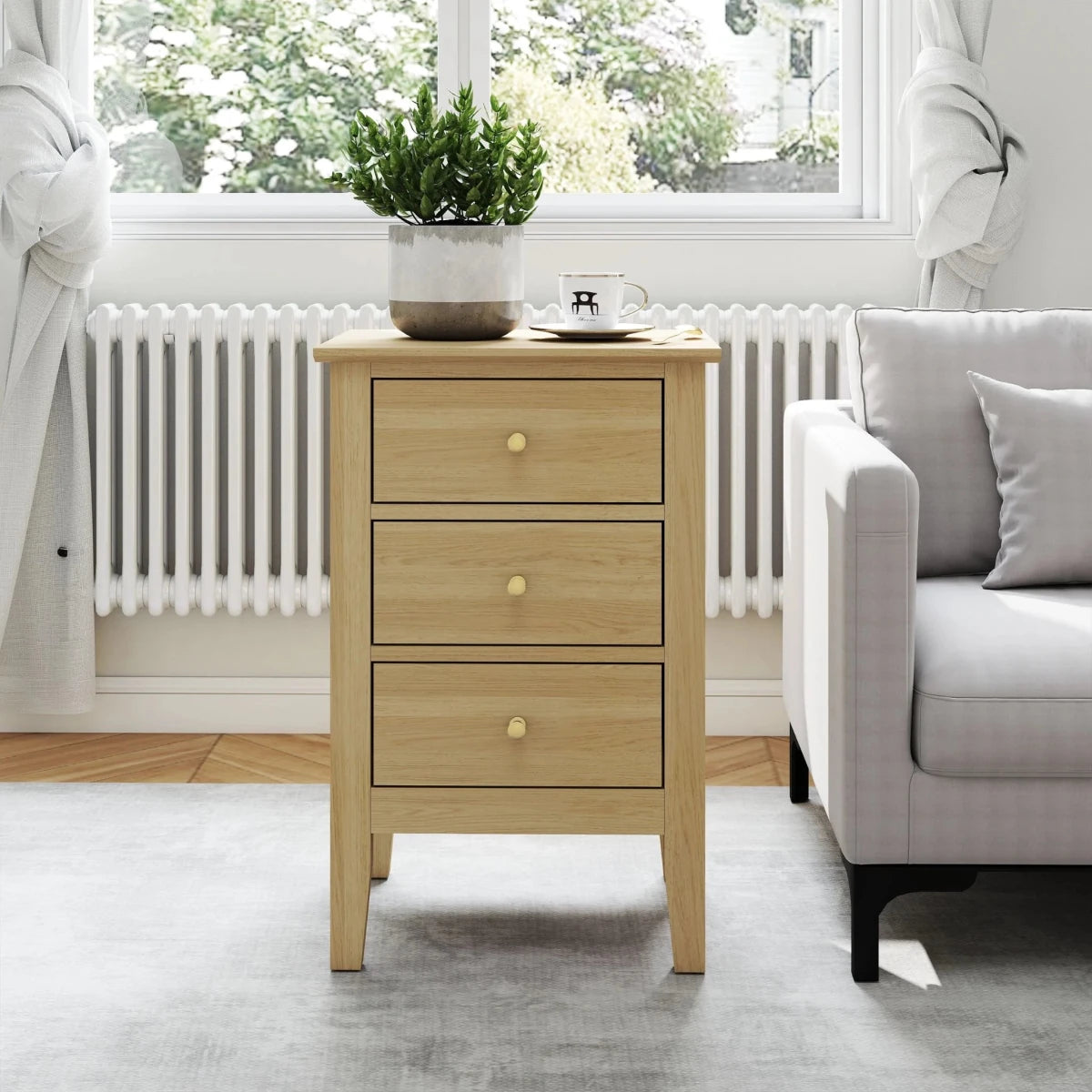 Core Products Henley Home 3 Drawer Bedside Cabinet - Price Crash Furniture
